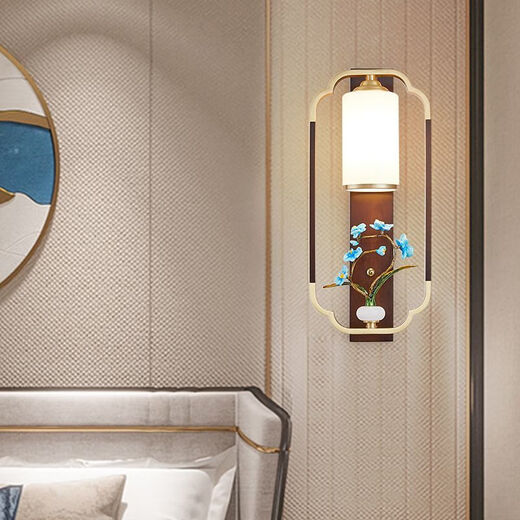 Yaotian Modern New Chinese Style Wall Lamp Full Spectrum Black Walnut Jade Lamp Living Room Rechargeable Wiring-Free Model 1002/600