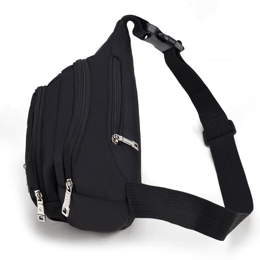 Chest bag men's casual and versatile Oxford wallet urban simple outdoor sports and leisure multi-functional large-capacity waist bag navy blue 23*15*10cm