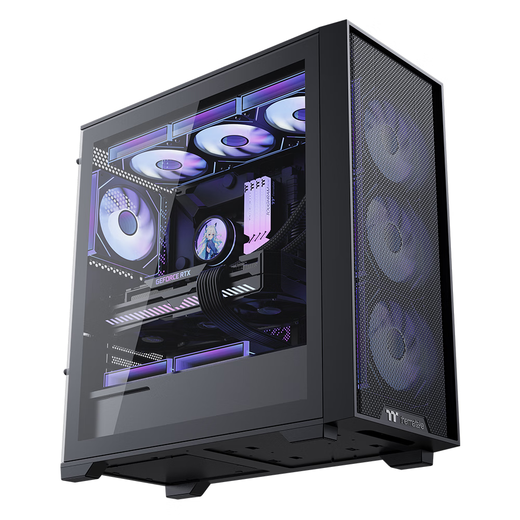 Thermaltake（Tt）钢影 风S 黑色 机箱水冷电脑主机（支持EATX/钢化玻璃侧透/支持360水冷/高兼容/4090显卡）