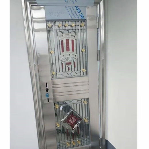 Qinkai изготовленная по индивидуальному заказу полустеклянная полноволновая защитная дверь из нержавеющей стали, дверь из нержавеющей стали 304, вход из белой стали, одна дверь, вентиляционная дверь, утолщенная дверь 860 * 2050, 304 утолщенная