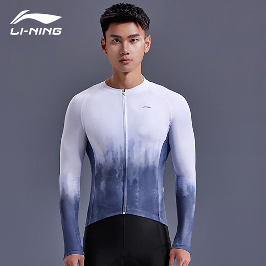 
Li Ning cycling suit long-sleeved top men's mountain road bicycle sports quick-drying breathable outdoor sun protection top team uniform cycling suit two-piece set [long-sleeved top + trousers] M [height 168-175 weight 61-69kg]