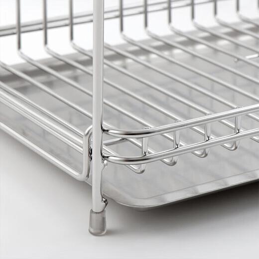 MUJI stainless steel double-layer drain basket kitchen rack bowl rack countertop dish rack sink storage rack
