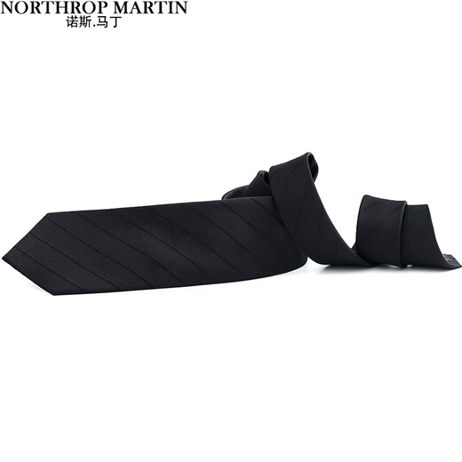 North Martin silk tie men's business formal wear hand-matched pure black striped best groom wedding trend college style