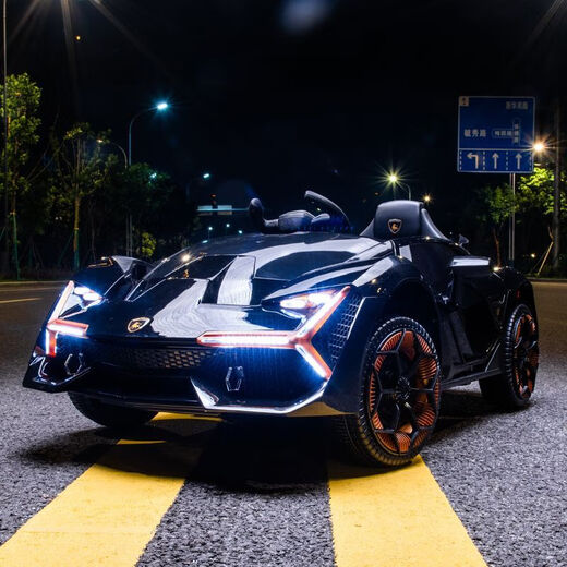 Yun Ting can sit in a car for adults 0-12 years old, a car for children, an electric car for babies, a four-wheel battery car for 1-6 years old, a remote control car/double scissor door/Chaowei battery, membrane type without electricity - not rideable