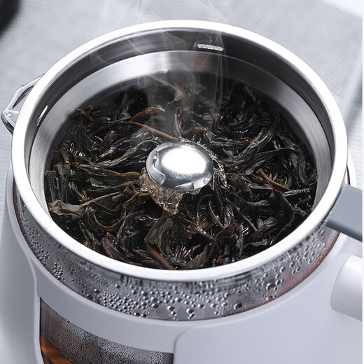 FUNORK tea kettle, steam spray health kettle, insulated black tea steaming tea kettle, office tea and water all-in-one smart model (rubber-coated to prevent scalding) 0.8L