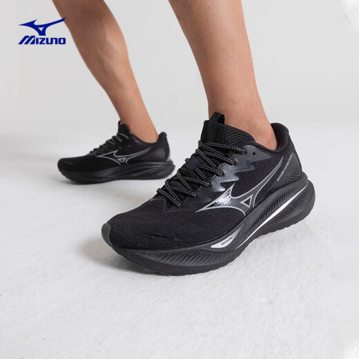 Mizuno (MIZUNO) ASTROPLUS sports running shoes for men and women in summer breathable thick-soled cushioning and rebound professional physical examination jogging shoes 01/black/silver 43