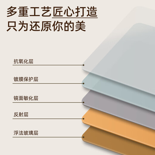新艺鸿运（XINYIHONGYUN）家用穿衣镜宿舍全身镜落地现代简约镜子立体镜高清换衣镜衣帽镜 轻奢金 70*170【破损包赔 高清防爆】