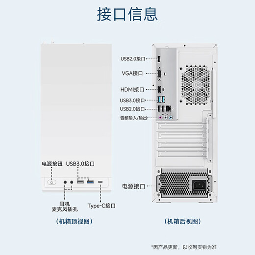 AOC Rongguang 920 Host de oficina comercial de escritorio de computadora (12a generación i5-12400f 16G 512G 4G Teclado de pantalla separado) 23.8 pulgadas