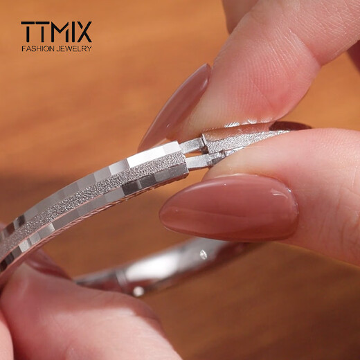 TTMIX frosted pt950 platinum bracelet for women, platinum bracelet, simple platinum bracelet, concubine bracelet, birthday gift, 56mm, one bar, weight 19.89g, width 5.5mm, if the weight is more, the less will be added.