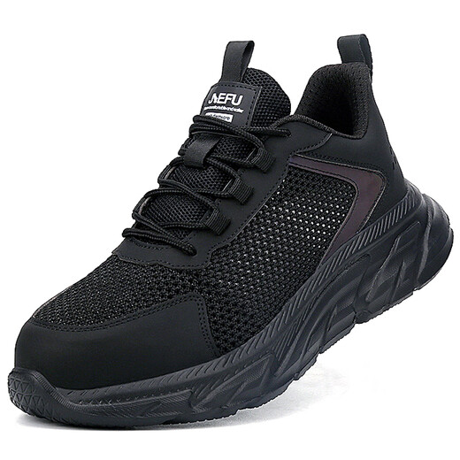 Jefu Labor Protection Shoes Men's summer breathable lightweight steel head anti-smash and anti-puncture women's soft sole safety work shoes 844 Summer single net 43