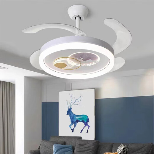 Aosong Modern Simple Bedroom Lights Invisible Fan Lights en el hogar Estudio de comedor de la sala de niños Candelier de luz del ventilador de luz de la habitación de los niños.