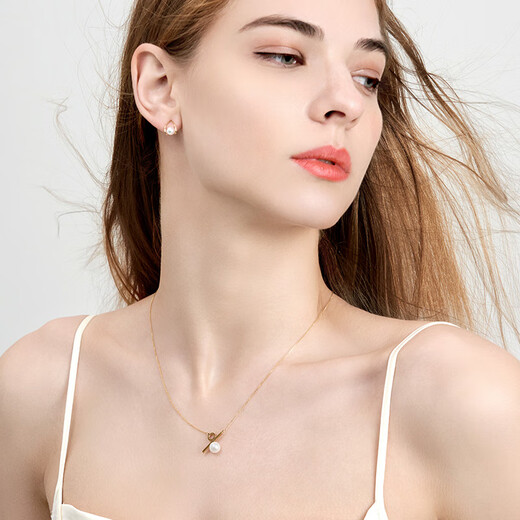 Yuan percentage 18K gold selected Akoya seawater pearl necklace pendant birthday gift for girlfriend 18K gold color 5