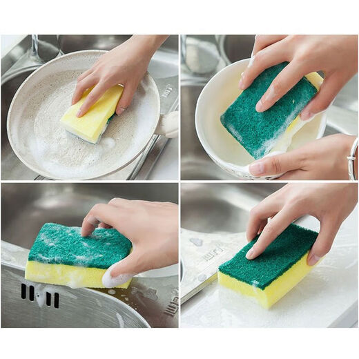 Dishwashing sponge, scouring pad, dishwashing cloth, durable kitchen cleaning, pot and dishwashing sponge, magic wipe, 10 pieces