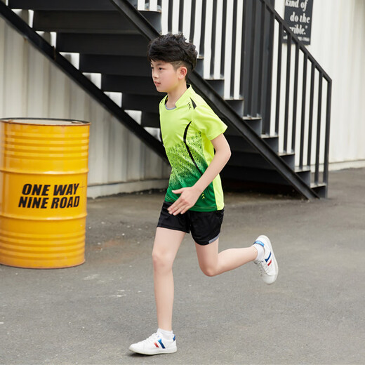 OLOEY儿童羽毛球服男童训练服乒乓球衣女孩速干运动套装网球服上衣夏季 JR1098宝蓝色单上衣 150