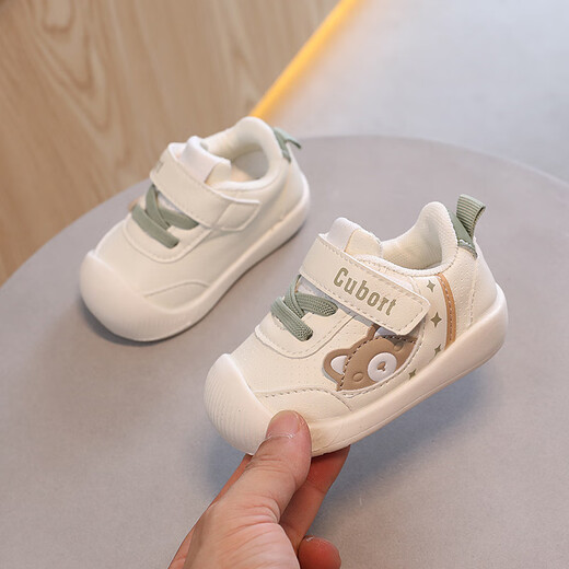 G.duck小黄鸭软底学步鞋鞋子春秋季新款男童女宝宝防滑透气机能鞋休闲鞋 绿色 18 码 内长12.5cm