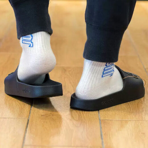阿迪达斯 （adidas）拖鞋男鞋女鞋2025夏季新款户外运动沙滩鞋轻便透气休闲一字凉拖 IF7371黑色 38
