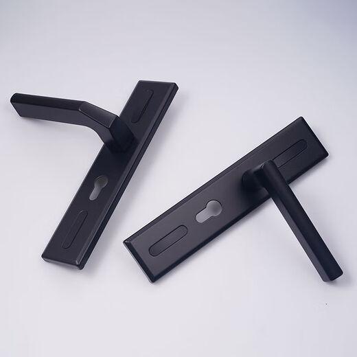 
Black bedroom door lock indoor household universal room door wooden door lock without modification hole adjustable door handle Zhenpin Preferred D adjustable panel 13548 copper tongue lock body lock core 3 keys