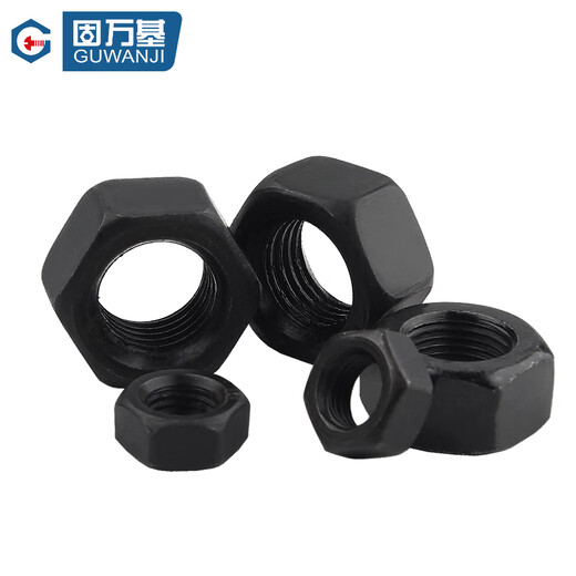 Guwanji grade 8.8 12.9 high strength hexagonal nut galvanized screw cap nickel plated black nut national standard accessories M8 40 pieces 8.8 grade color zinc