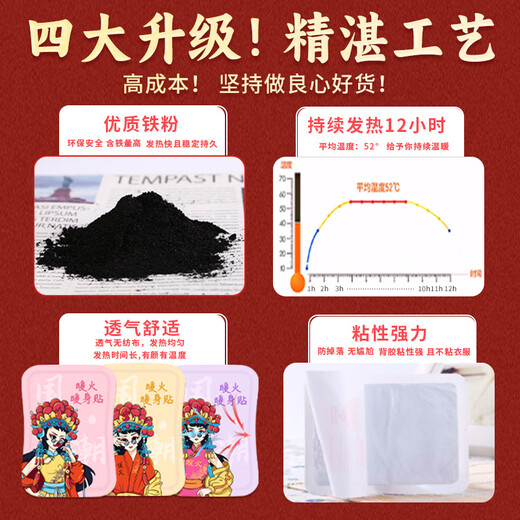 暖火 暖宝宝贴国潮增强暖贴50片大姨妈神器女生发热帖冬季暖腹暖身贴