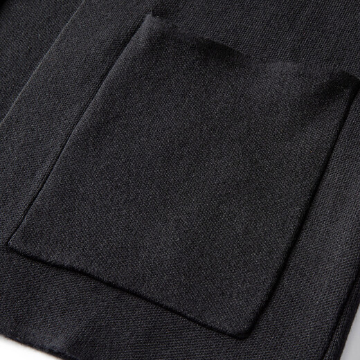 MONTAGUT mulberry silk & wool blend casual embroidered long-sleeved cardigan men's sweater black 50