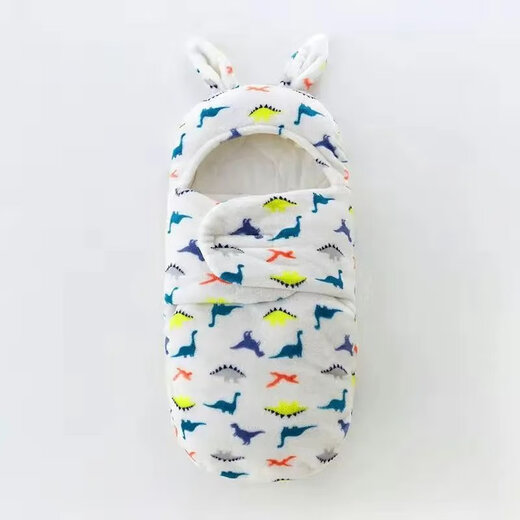 Disney (Disney) baby blanket autumn sleeping bag thickened version 0136 months newborn baby blanket newborn anti-kicking quilt plus velvet thick cotton 2129 bunny-blue 3-6 months