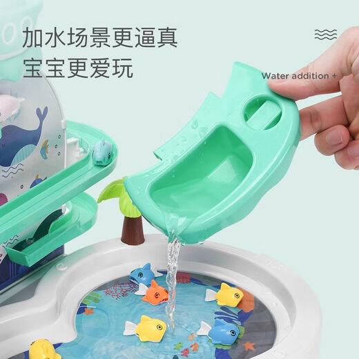 Katio Electric Diaoyutai Toy Children's Early Education Baby 1 to 2 Years Old Birthday Gift for 3 Boys and 6 Girls Rechargeable Version Pink Dolphin Flying Three-layer Model Same Day Collection Order with 10 More Fishes/Writable Greeting Cards