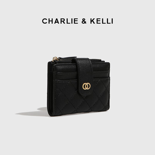 CHARLIE&KELLI CK brand bag women's bag 2025 new simple women's wallet versatile compact wallet birthday gift for women black