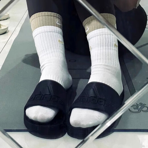 阿迪达斯 （adidas）拖鞋男鞋女鞋2025夏季新款户外运动沙滩鞋轻便透气休闲一字凉拖 IF7371黑色 38