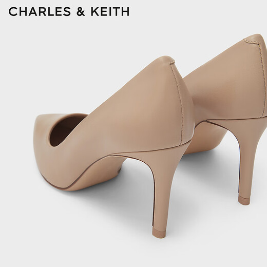 CHARLES&KEITH简约通勤尖头高跟鞋子女鞋休闲单鞋生日礼物女CK1-60280245-1 Nude肉色 37