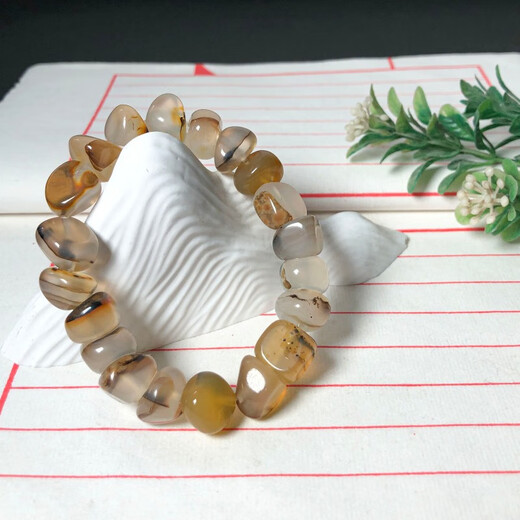 Jinshitong Old Phoenix Old Phoenix Ocean Chopin Rough Stone Bracelet Irregular Bracelet Agate Flower Men's and Women's Single-Ling Dark Gray 1049