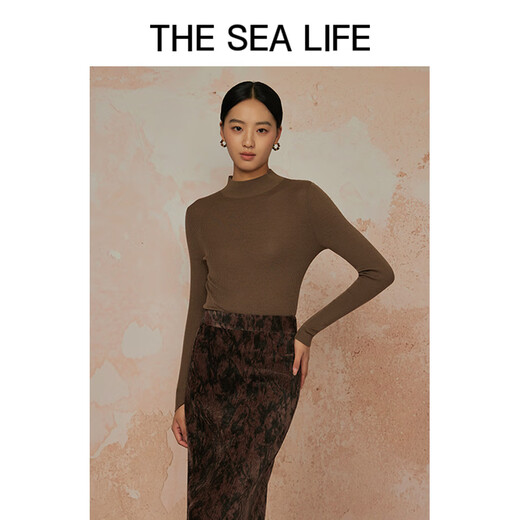 The Sea Life ouhai Life Sweater Femmes 24 Nouveau produit d'hiver Casual Casual Warm confortable Lumière et Pull en tricot éco-apparié A13066 MOSS GREEN S