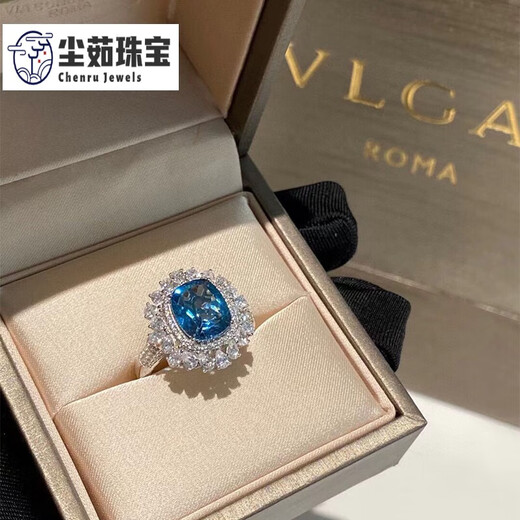 Chenru 5.20 carat topaz ring for women natural colored gemstone jewelry gemstone 925 silver inlaid No. 13