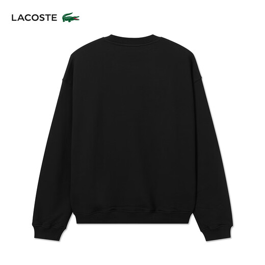 LACOSTE法国鳄鱼男装法国制造宽松版型棉质圆领套头运动卫衣|SH3878 031/黑色 M 4