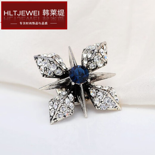 韩莱缇（HANLAITI）时尚男士胸针胸花复古十字架领针衬衫领扣英伦领夹西服徽章别针潮 金色 KY0410
