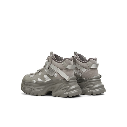 Tianmeiyi papa chaussures à lacets sports polyvalents épaisses épaisses hautes chaussures décontractées pour femmes printemps et automne CJ841dd4 gris 37