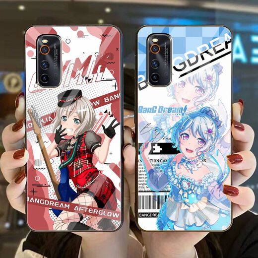 赫致（HEZHI）适用vivoy52s邦邦BangDream手机壳OPPOa58真我一加华为苹果14玻璃 v1449市谷有咲钢化玻璃壳 vivo型号记得发给客服