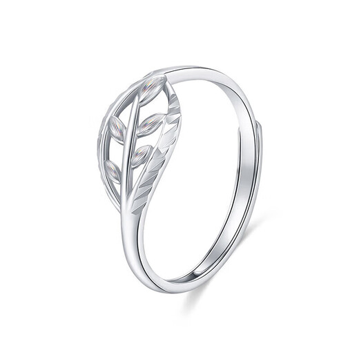 Mengjinyuan platinum ring PT950 leaf platinum ring car flower colorful brushed index finger ring tail ring women's gift