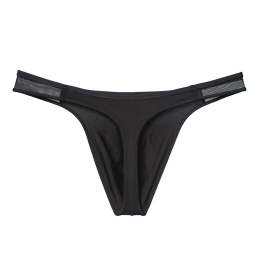 3 packs of pure cotton comfortable and breathable European and American men's thongs sexy tight sports fitness seamless hip lifting t-pants leopard print + rose + jungle M