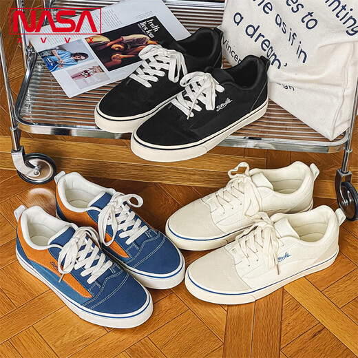 NASA XVVX official joint brand niche canvas shoes for men's summer new trendy casual versatile shoes for men's non-slip sneakers blue 43