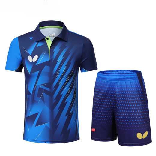 
Butterfly jersey table tennis sportswear men and women suit children's short-sleeved shorts quick-drying custom volleyball uniform tennis clothing 22025 light blue 9221 blue men's XL