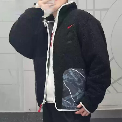 耐克（NIKE）外套男装2025秋冬季新款运动服摇粒绒保暖立领男士夹克FZ6194-126 FZ6194-010黑色 M