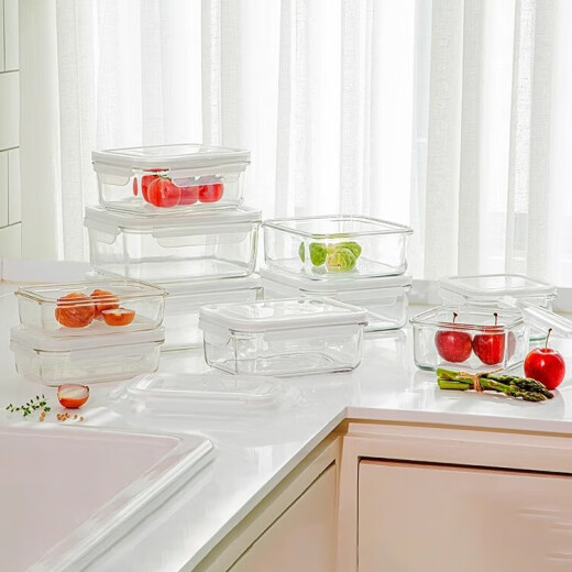 Llock de vidrio Corea de vidrio templado coreano Almacenamiento de refrigerador sellado almacenamiento a prueba de agua fresca