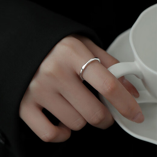 Su Shiliu 925 silver geometric ring for women, light luxury vegetarian ring, index finger tail ring, open ring, high-end birthday gift for girlfriend, 925 silver faceted geometric ring
