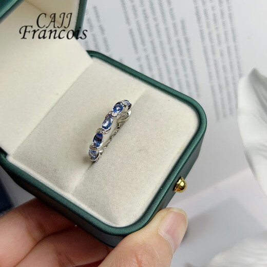 CAJJ Francois 3.40 carat tanzanite ring for women, natural colored gemstone, jewelry gemstone, 925 silver inlay, size 15