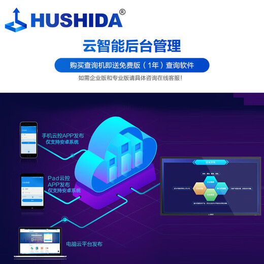 HUSHIDA 55-inch touch all-in-one wall-mounted large-screen inquiry machine advertising computer office conference teaching commercial LCD display Android BGCM-55FLJ