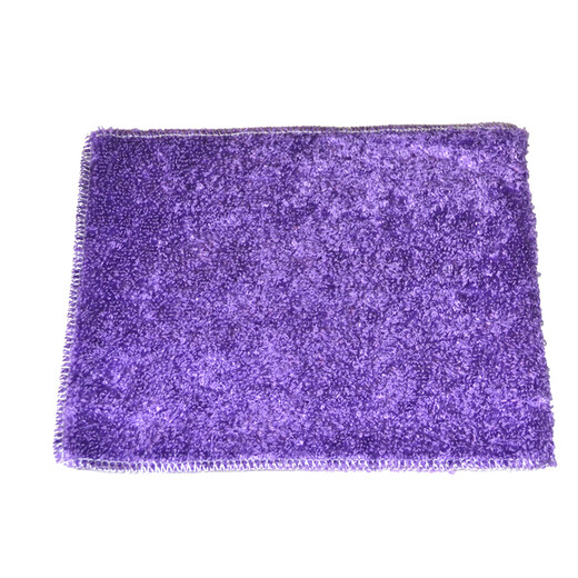 Aiben Korean bamboo fiber double-layer thickened non-stick oil dishcloth rag to remove oil and stains Bamboo fiber non-stick oil dishcloth - purple 18X23CM 1 piece
