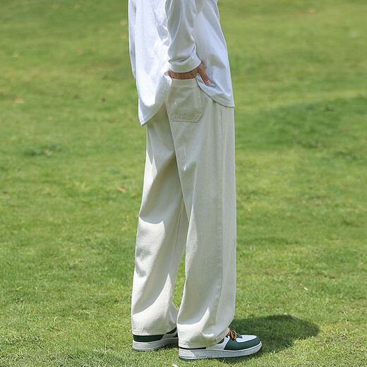 Pantalones casuales de la Base de la NASA para hombres en primavera y verano Pantalones de pierna recta para hombres Pantalones de trabajo versátiles de marca de marca de patas amplias