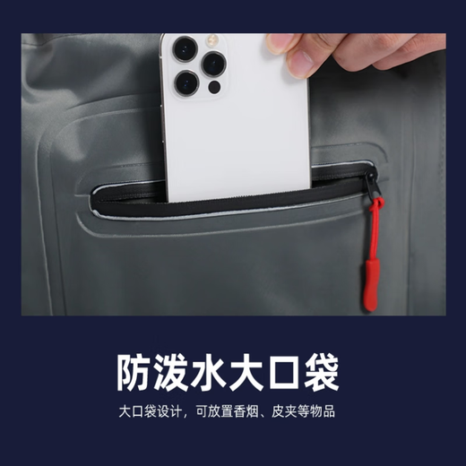 Xionghuo 3D nylon lightweight waterproof fishing waders one-piece waist-high fishing suit rain pants with rain boots one-piece wading pants nylon waist-high belt style upgraded extra thick rhinoceros shoes 41