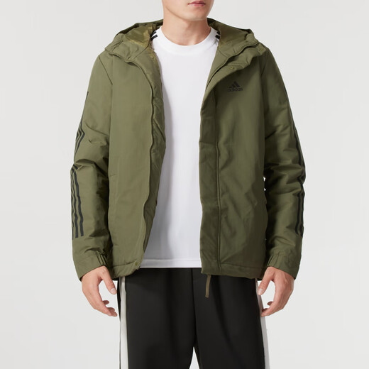 阿迪达斯 （adidas）外套男女棉服2024冬季新款户外防寒服宽松防风保暖连帽棉衣运动服 IV9230/岩层橄榄绿 M