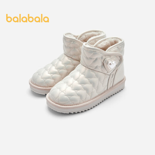 Balabala children's shoes girls snow boots plus velvet cotton boots winter short boots 204424141011